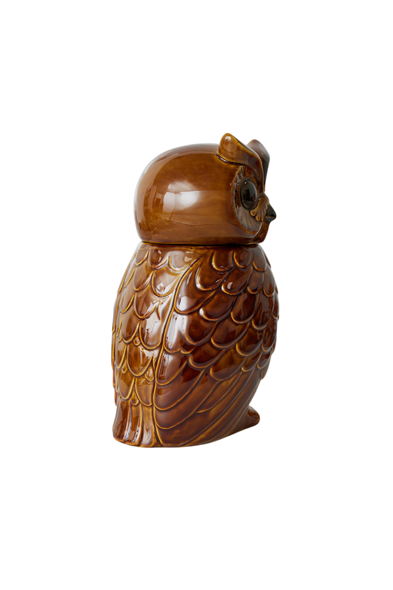 HKLIVING ® | Ceramic Roasted Brown Owl Jar