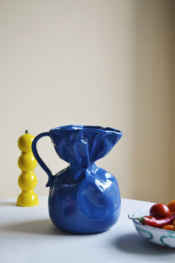 Blue Porcelain Crumple Vase