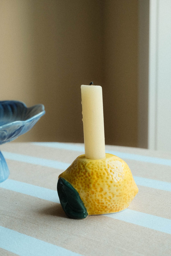 Lemon Ceramic Candlestick Holder