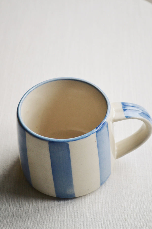 Washed Striped Mug - Blue