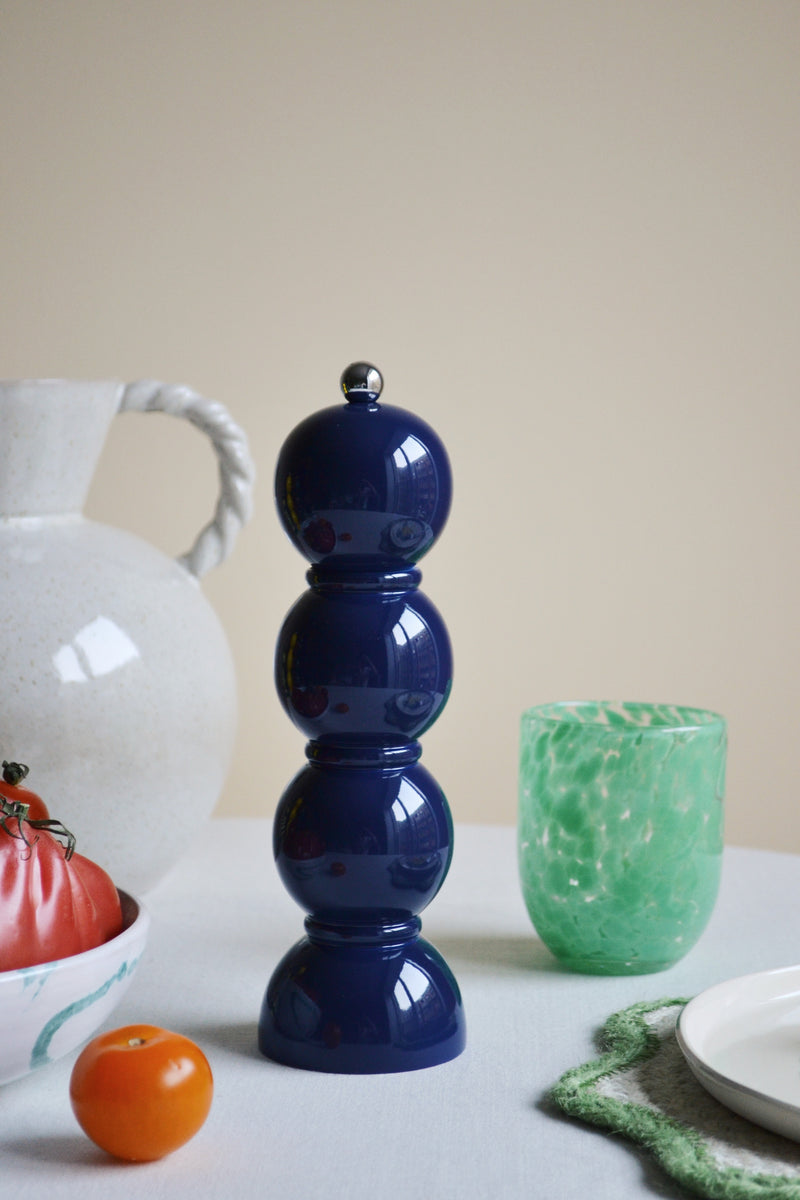 Navy Lacquer Bobbin Salt or Pepper Grinder