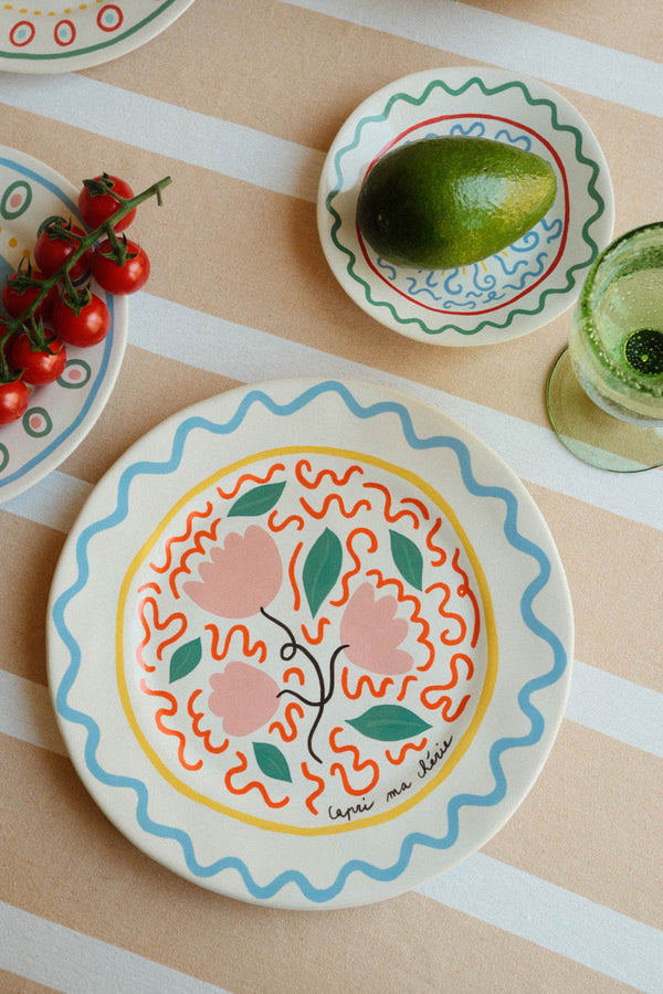 Stoneware Summer Capri Ma Cherie Dinner Plate - Tulip