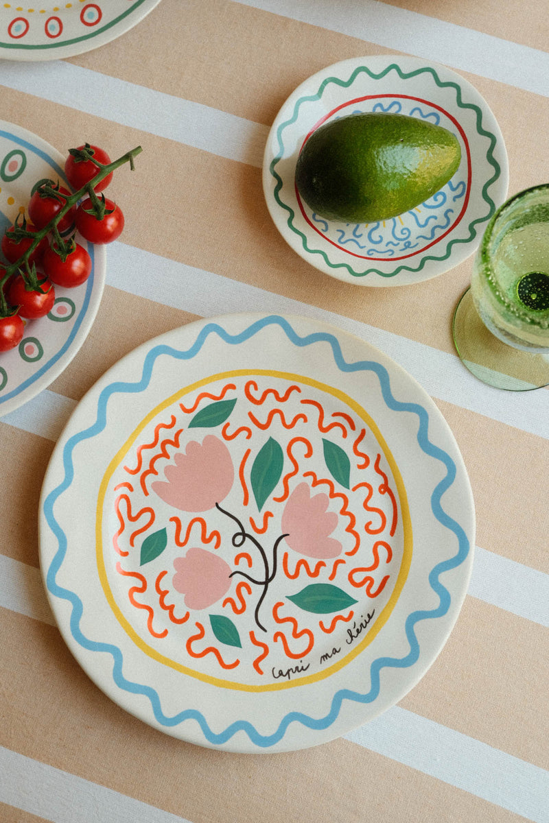 Stoneware Summer Capri Ma Cherie Dinner Plate - Tulip