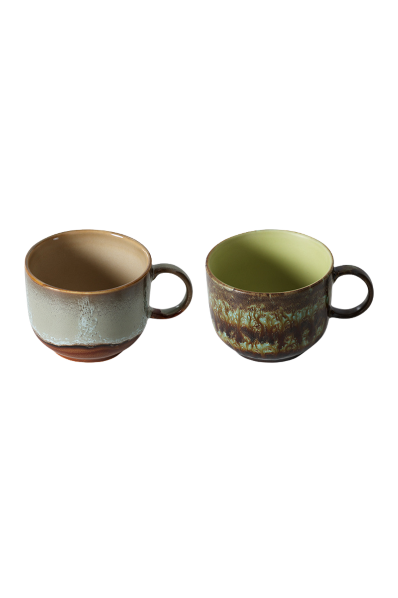 HKLIVING ® | Set of Two Stoneware Tea Cups - Odyssey
