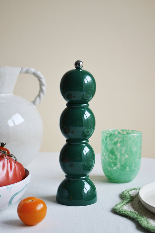 Green Lacquer Bobbin Salt or Pepper Grinder