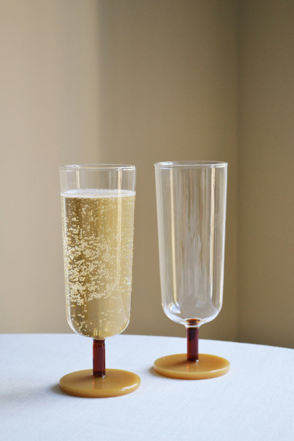 Set of Two Flutes - Amber