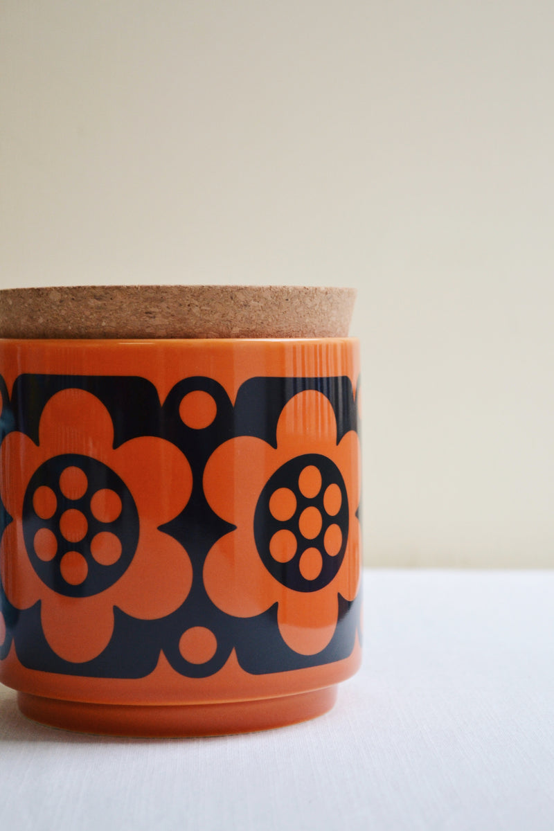 Orange Storage Jar - Geo Flower