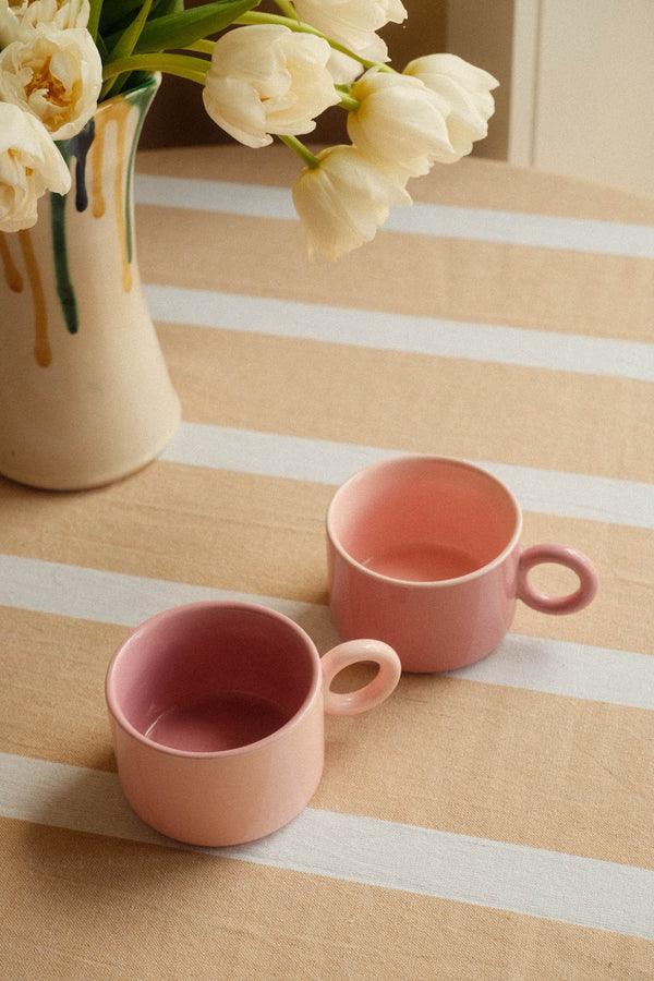 Set of Two Pink Mugs