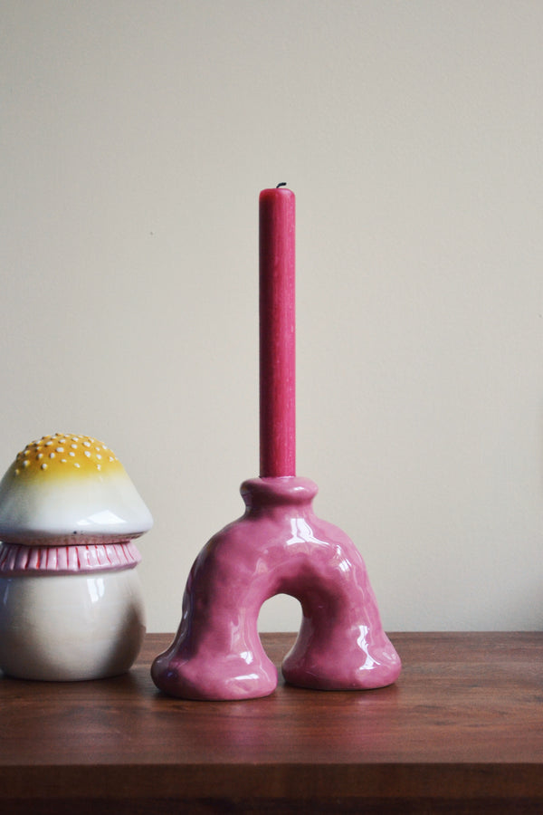 Sculpture Candle Holder - Dusty Pink