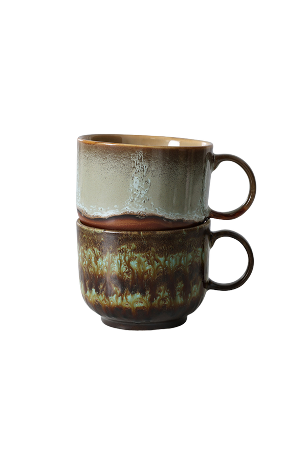 HKLIVING ® | Set of Two Stoneware Tea Cups - Odyssey