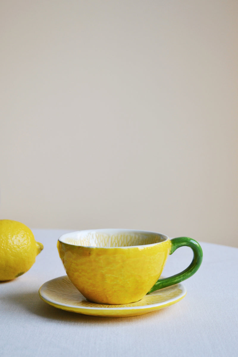 Lemon Teacup and Saucer