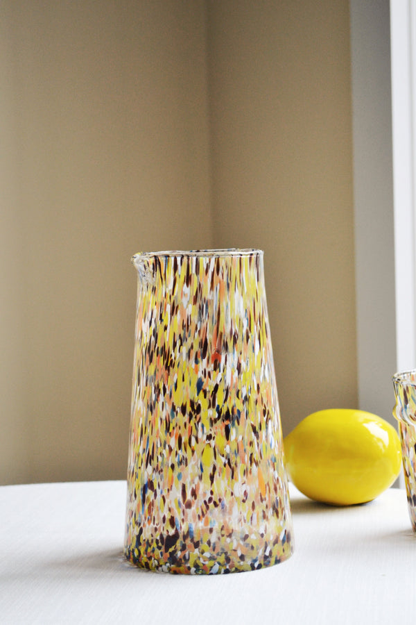 Yellow and Orange Speckled Jug