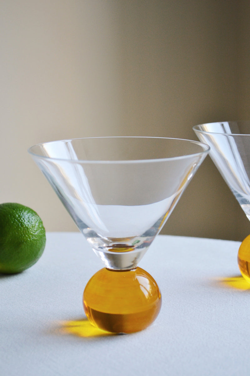 Set of Two Cocktail Glasses - Amber