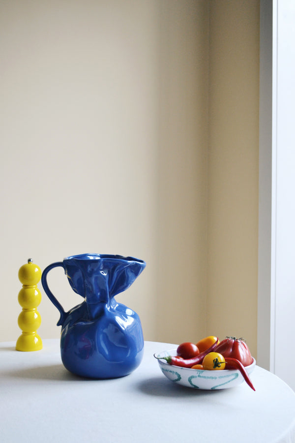 Blue Porcelain Crumple Vase