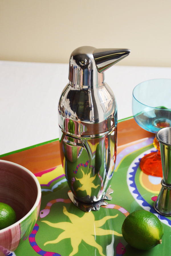 Silver Penguin Cocktail Shaker Summer Alfresco Gift Ideas Kitsch