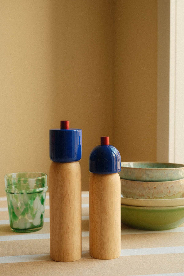 Salt and Pepper Grinder - Navy and Red - Two Sizes Available