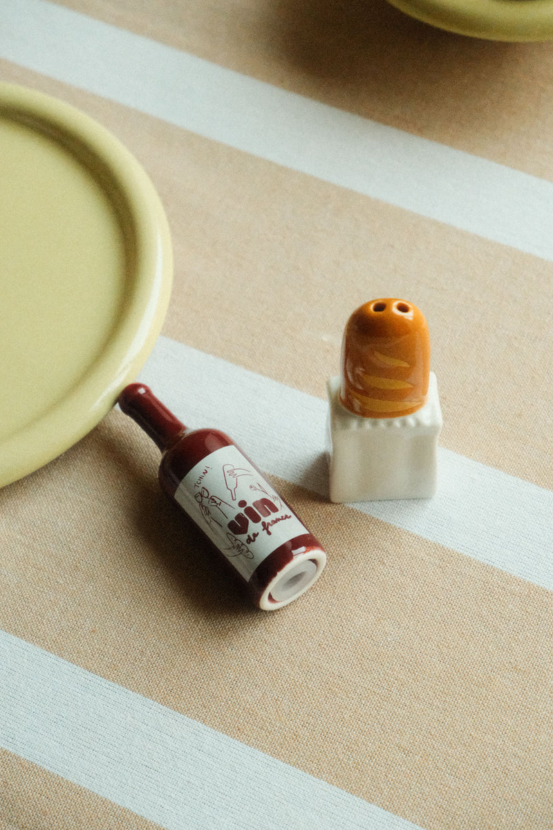 Baguette and Wine Salt and Pepper Shakers