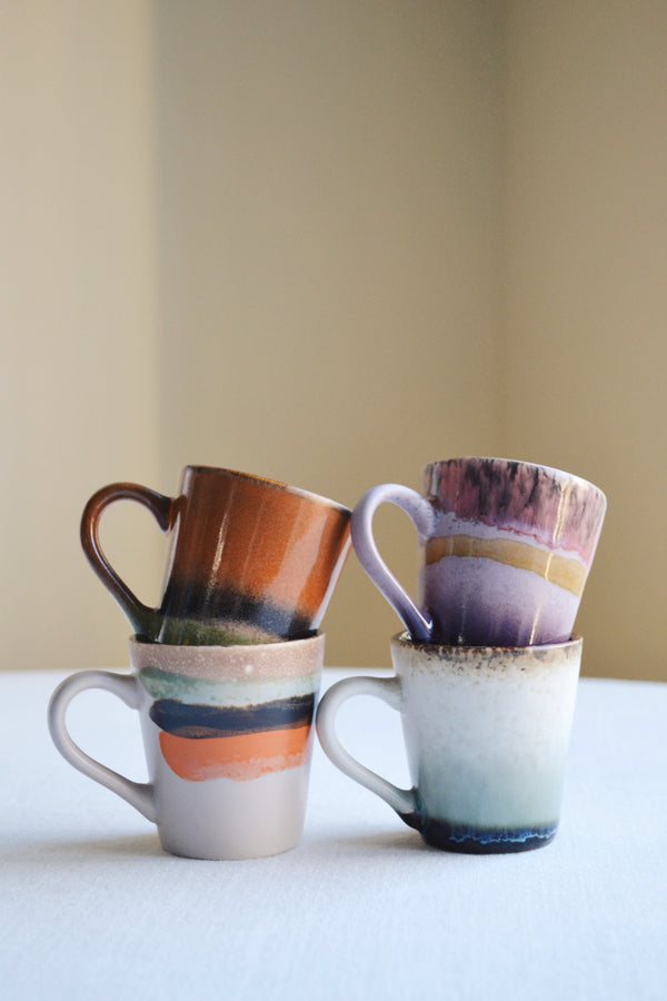 HKLIVING ® | Set of Four Espresso Mugs - Retro