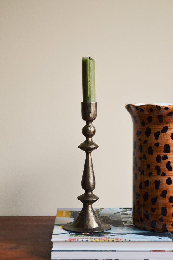 Antique Brass Hand Forged Candlestick Holder