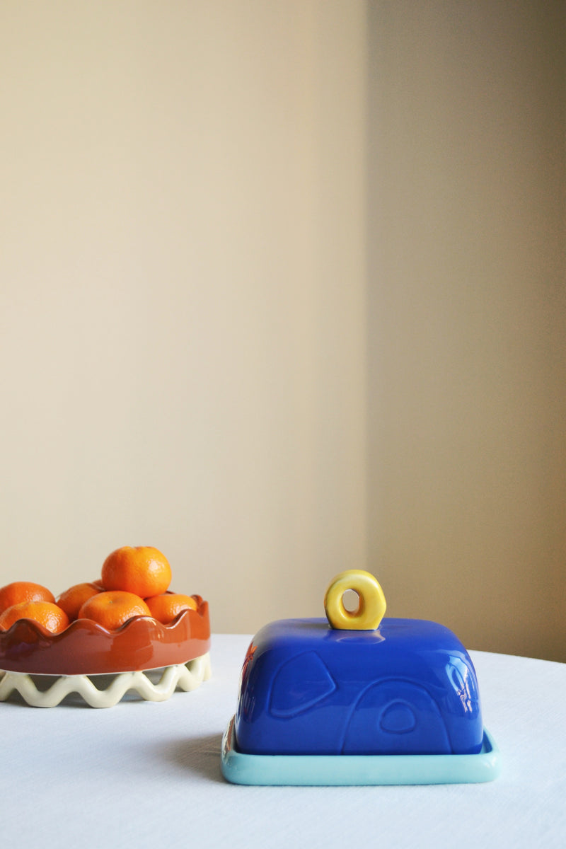 Blue Chunky Butter Dish