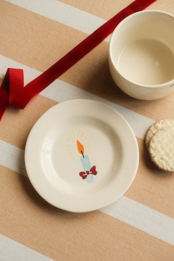 Holy Night Candle Christmas Dessert Plate