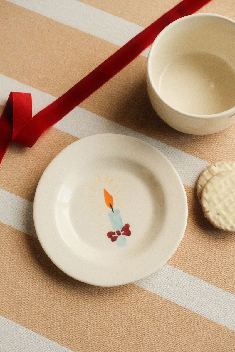 Holy Night Candle Christmas Dessert Plate