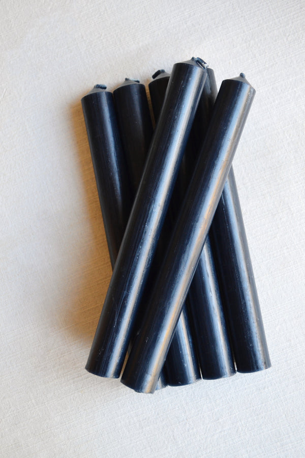 Charcoal Dinner Candles - Set of Six
