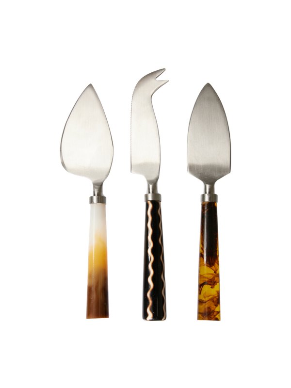 HKLIVING ® | Set of Three Cheese Knives - Havana