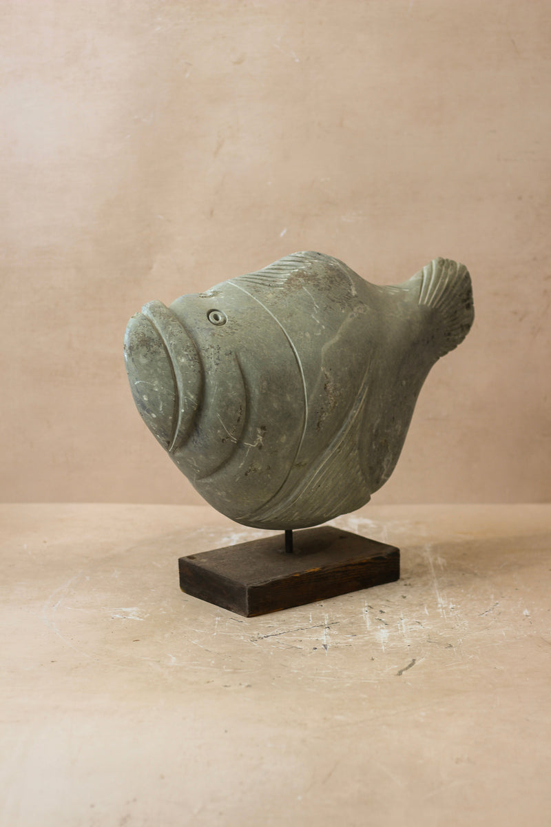 Stone Fish Sculpture - Zimbabwe - 35.8