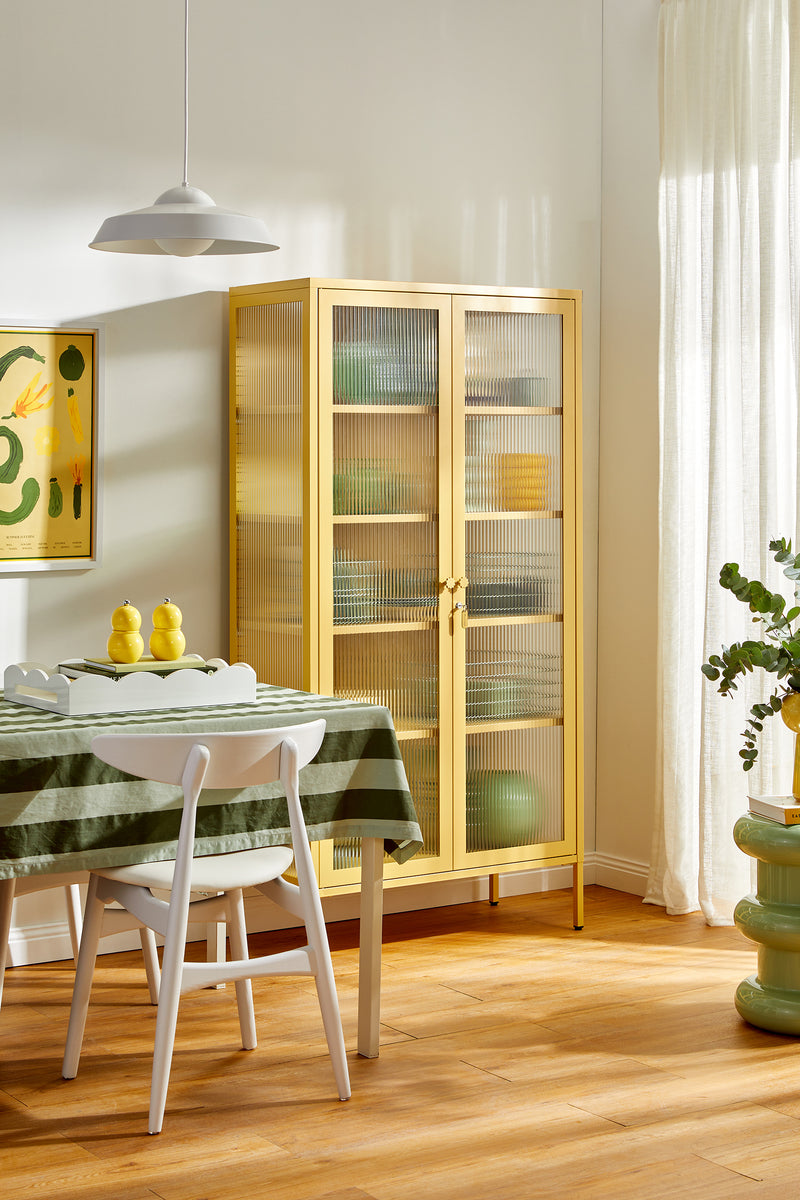 Mustard Made | The Collector Metal and Glass Cabinet in Butter