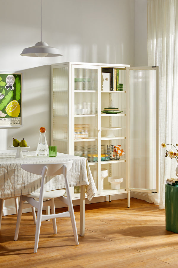 Mustard Made | The Collector Metal and Glass Cabinet in Chalk