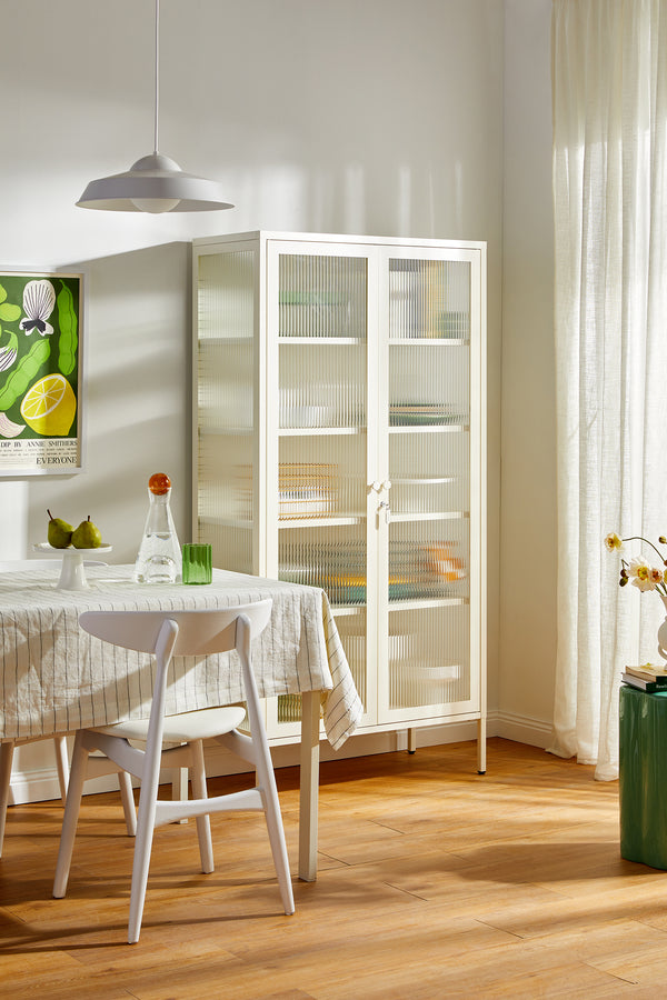 Mustard Made | The Collector Metal and Glass Cabinet in Chalk