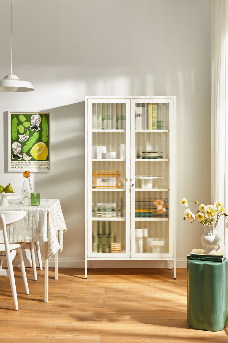 Mustard Made | The Collector Metal and Glass Cabinet in Chalk