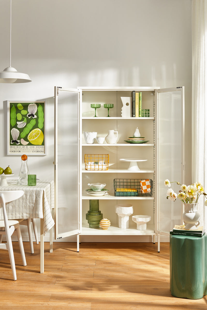 Mustard Made | The Collector Metal and Glass Cabinet in Chalk