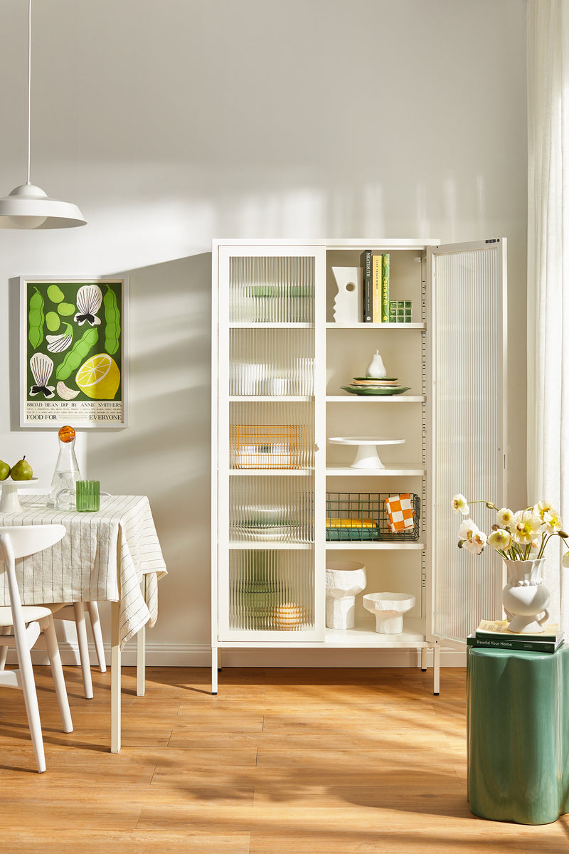 Mustard Made | The Collector Metal and Glass Cabinet in Chalk