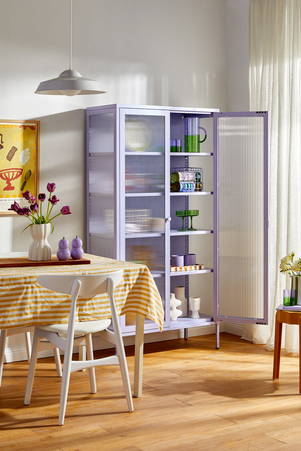 Mustard Made | The Collector Metal and Glass Cabinet in Lilac