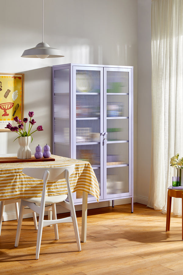Mustard Made | The Collector Metal and Glass Cabinet in Lilac
