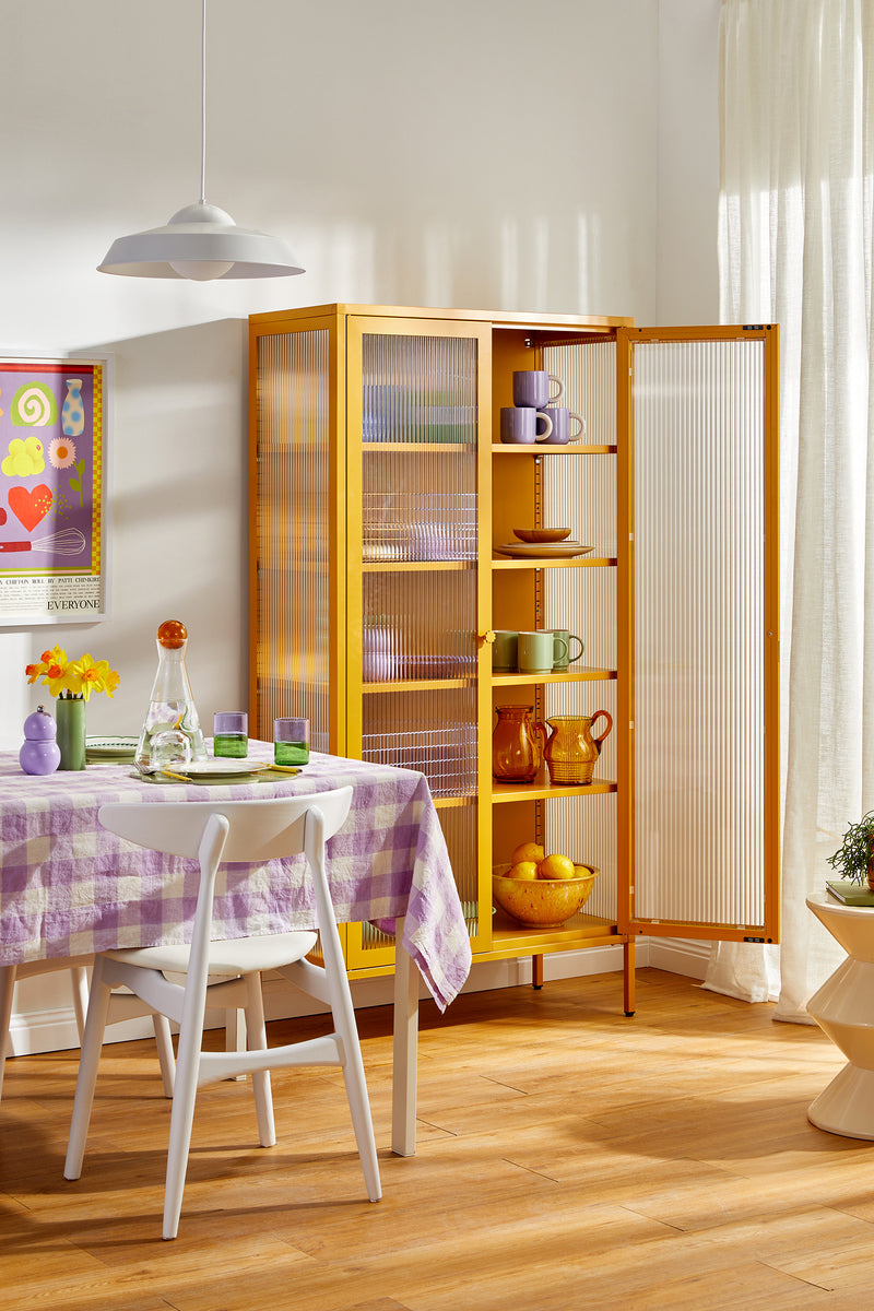 Mustard Made | The Collector Metal and Glass Cabinet in Mustard