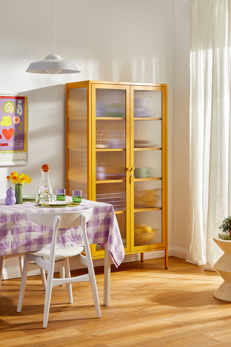Mustard Made | The Collector Metal and Glass Cabinet in Mustard