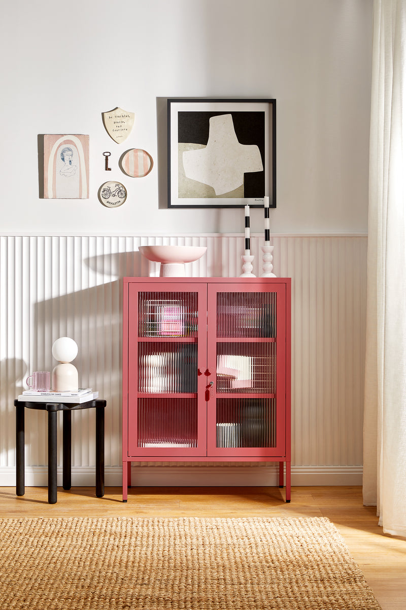 Mustard Made | The Mixer Metal and Glass Cabinet in Berry