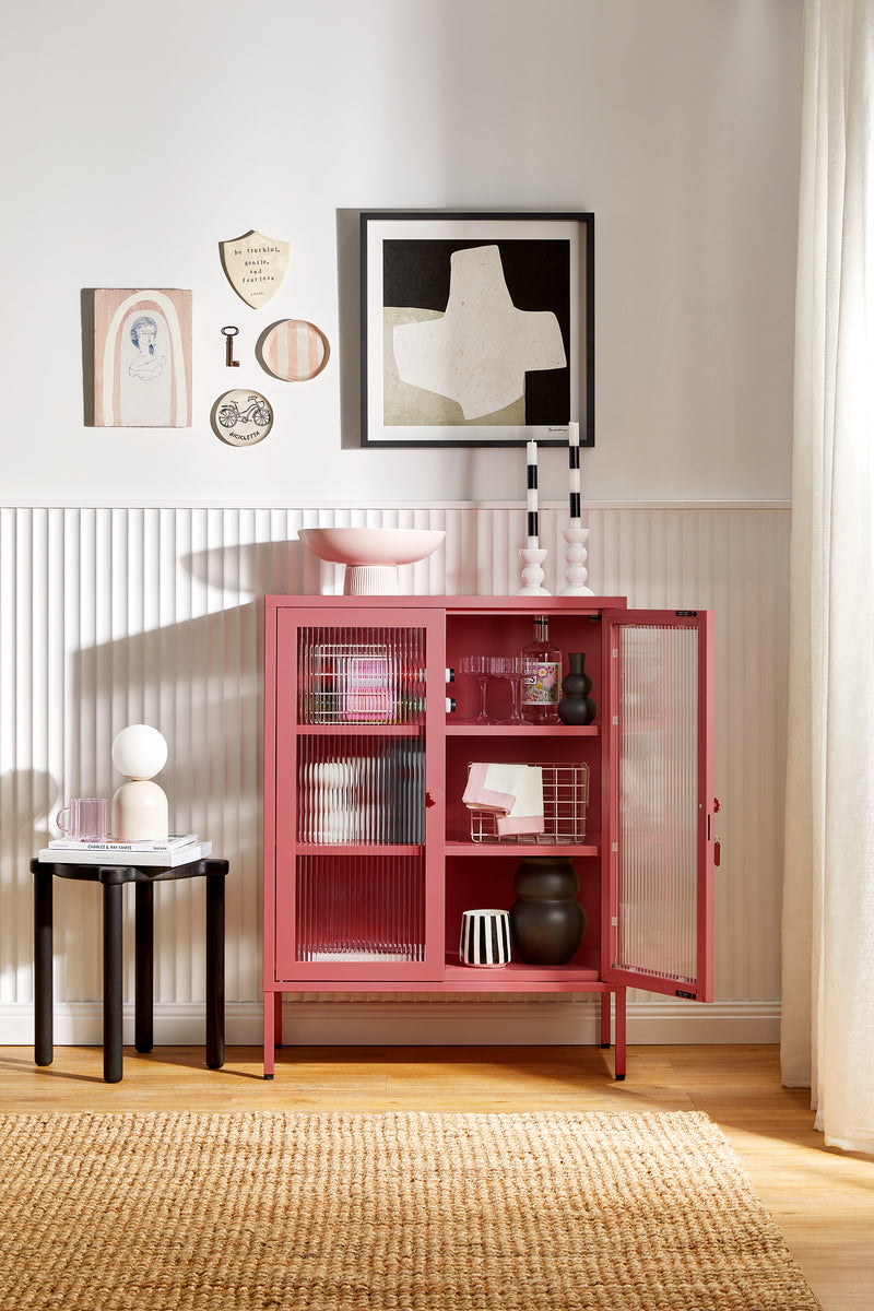 Mustard Made | The Mixer Metal and Glass Cabinet in Berry