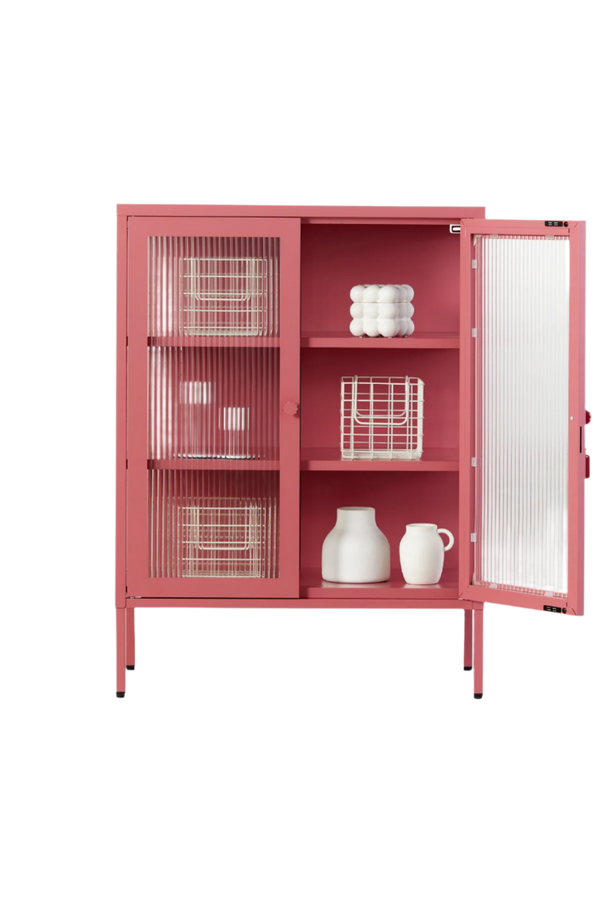 Mustard Made | The Mixer Metal and Glass Cabinet in Berry