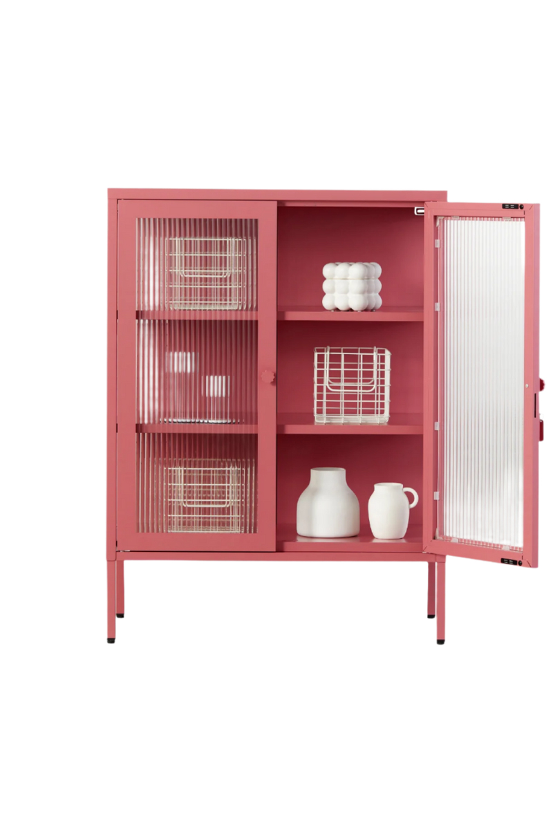 Mustard Made | The Mixer Metal and Glass Cabinet in Berry