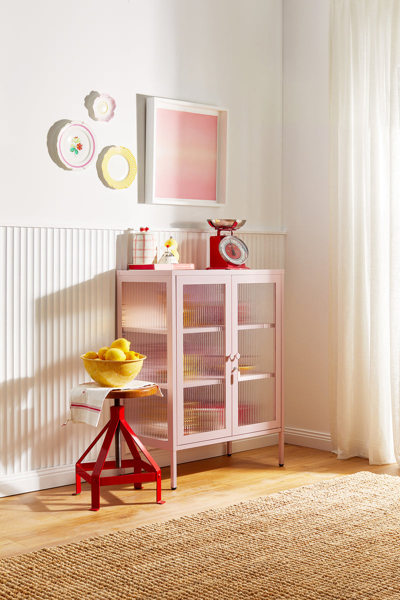 Mustard Made | The Mixer Metal and Glass Cabinet in Blush