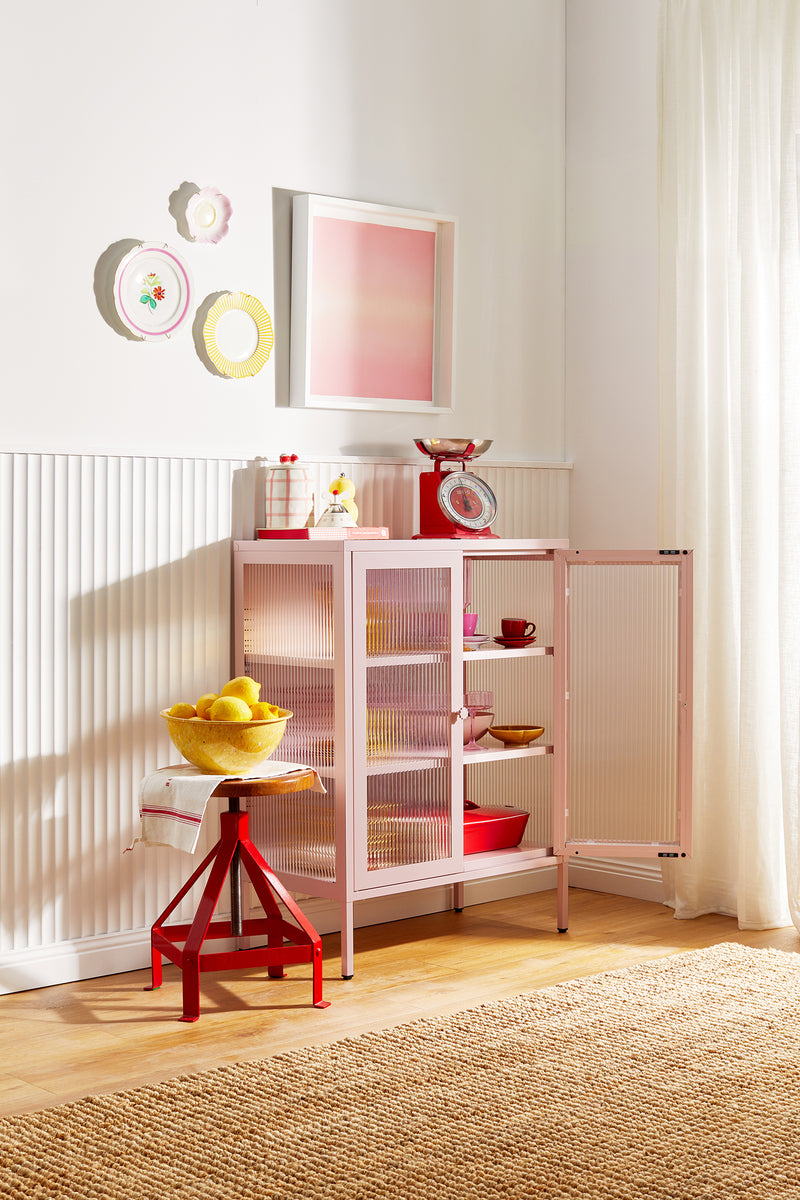 Mustard Made | The Mixer Metal and Glass Cabinet in Blush
