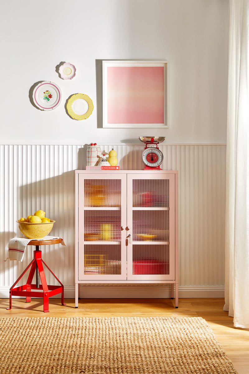 Mustard Made | The Mixer Metal and Glass Cabinet in Blush