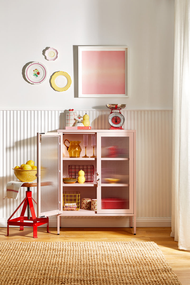 Mustard Made | The Mixer Metal and Glass Cabinet in Blush