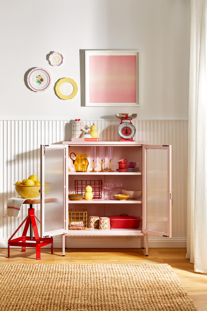Mustard Made | The Mixer Metal and Glass Cabinet in Blush