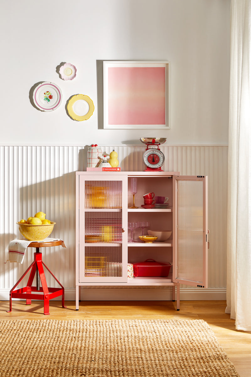 Mustard Made | The Mixer Metal and Glass Cabinet in Blush