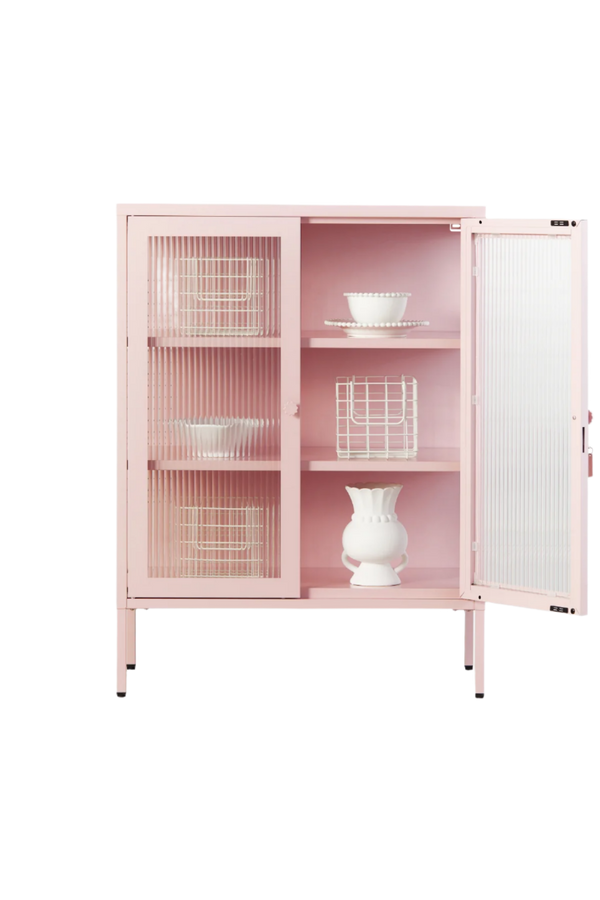 Mustard Made | The Mixer Metal and Glass Cabinet in Blush